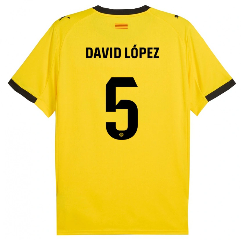 Danxen Dámské David López #5 Žlutá Černá Daleko Hráčské Dresy 2025/26 Dres