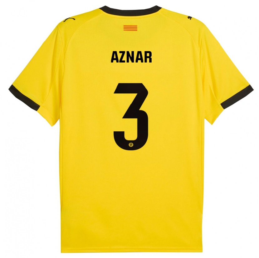 Danxen Dámské Marc Aznar #3 Žlutá Černá Daleko Hráčské Dresy 2025/26 Dres