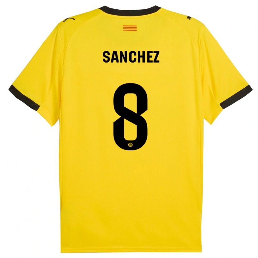 Danxen Dámské Miguel Ángel Sánchez #8 Žlutá Černá Daleko Hráčské Dresy 2025/26 Dres
