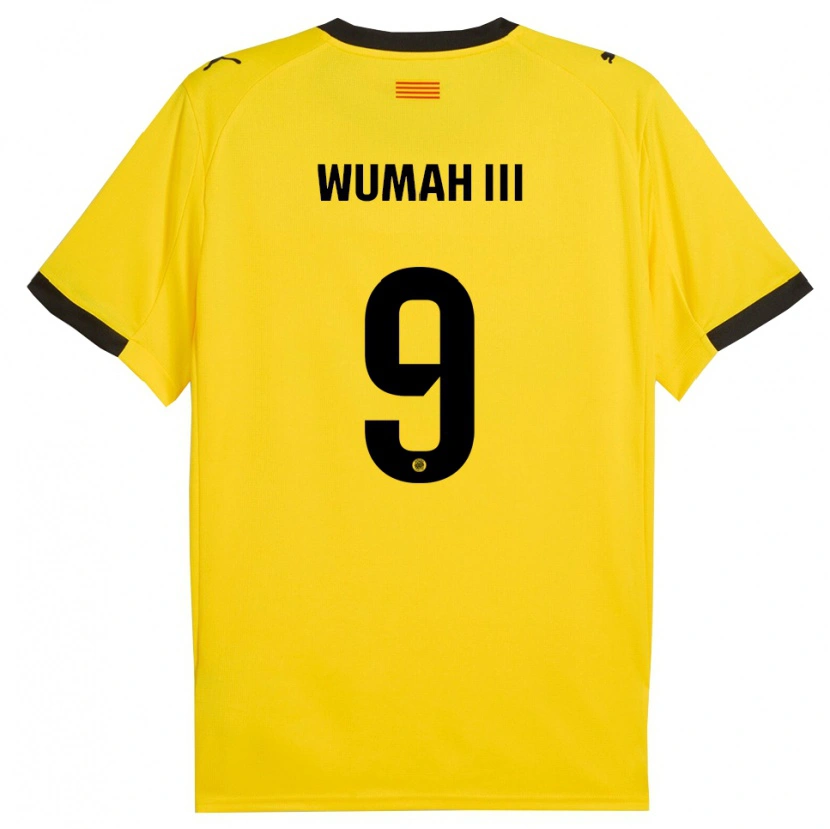 Danxen Dámské Edward Wumah Iii #9 Žlutá Černá Daleko Hráčské Dresy 2025/26 Dres