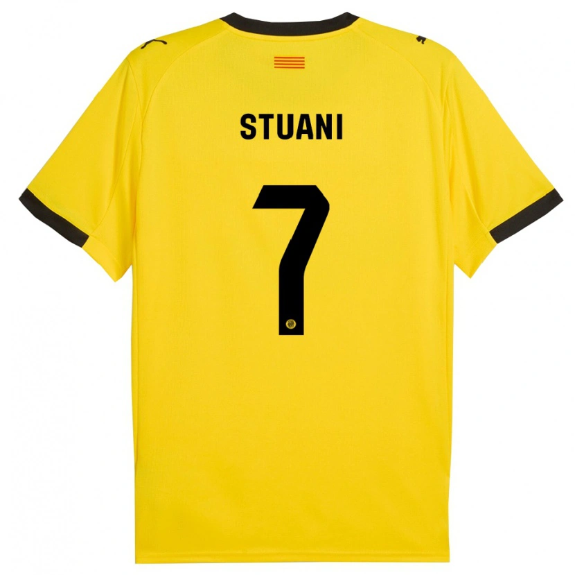 Danxen Dámské Cristhian Stuani #7 Žlutá Černá Daleko Hráčské Dresy 2025/26 Dres