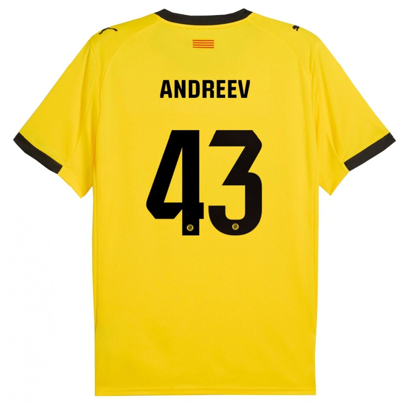 Danxen Dámské Aleksandar Andreev #43 Žlutá Černá Daleko Hráčské Dresy 2025/26 Dres