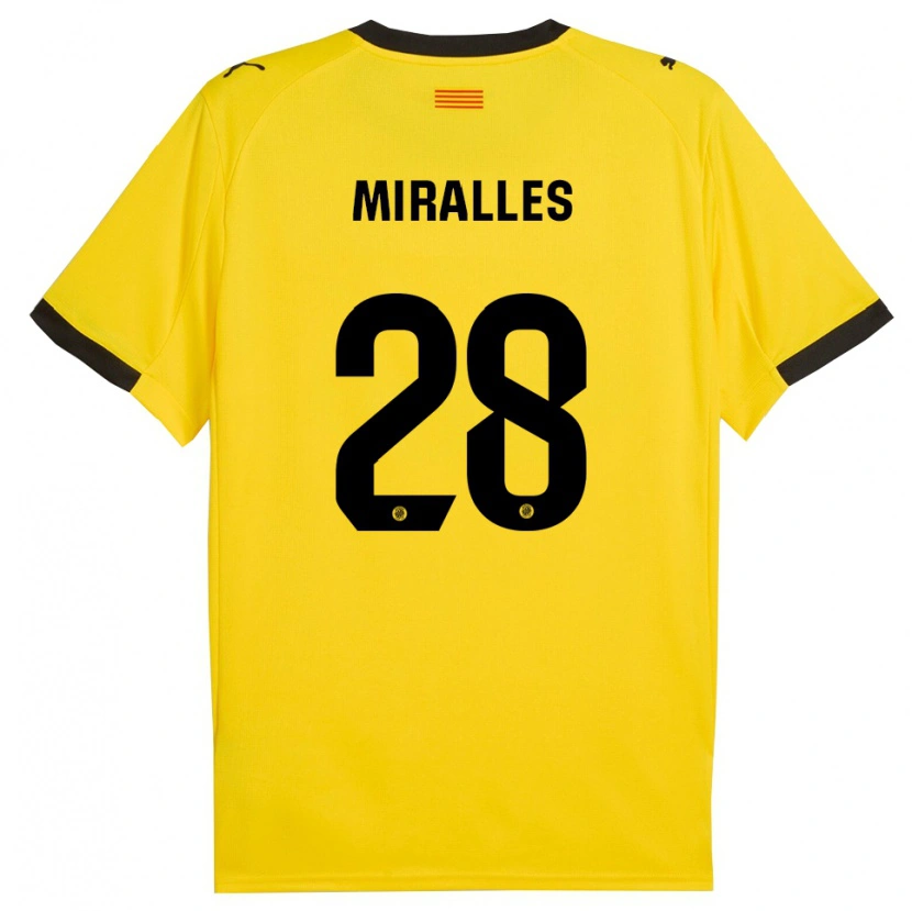 Danxen Dámské Diego Miralles #28 Žlutá Černá Daleko Hráčské Dresy 2025/26 Dres