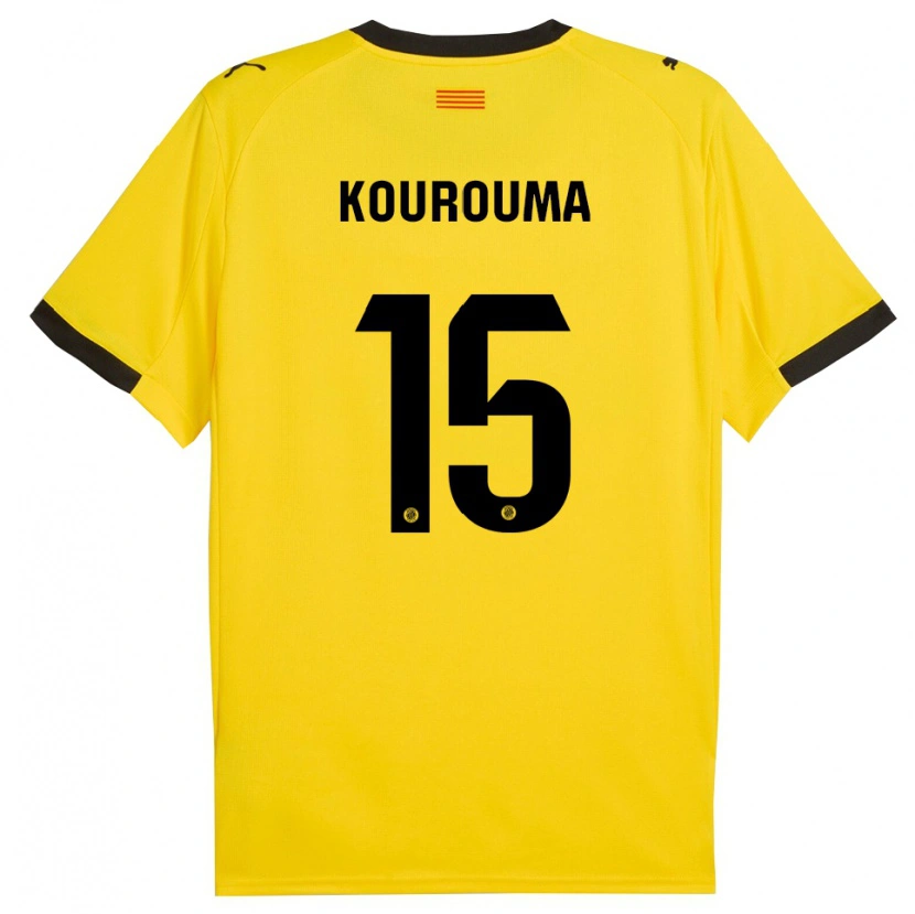 Danxen Dámské Lass Kourouma #15 Žlutá Černá Daleko Hráčské Dresy 2025/26 Dres