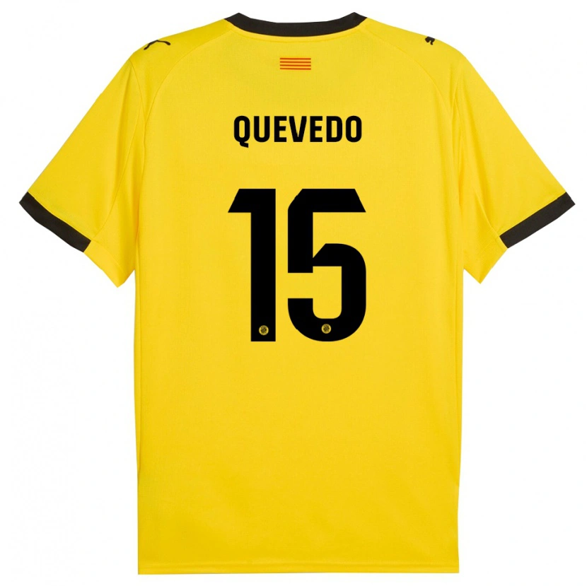 Danxen Dámské Erik Quevedo #15 Žlutá Černá Daleko Hráčské Dresy 2025/26 Dres
