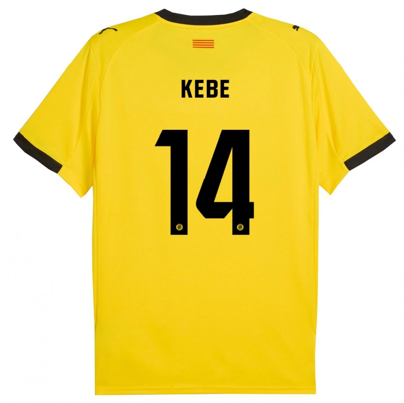 Danxen Dámské Moussa Kébé #14 Žlutá Černá Daleko Hráčské Dresy 2025/26 Dres