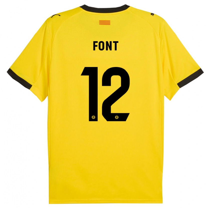 Danxen Dámské Jordi Font #12 Žlutá Černá Daleko Hráčské Dresy 2025/26 Dres