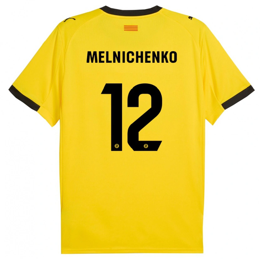 Danxen Dámské Dmytro Melnichenko #12 Žlutá Černá Daleko Hráčské Dresy 2025/26 Dres