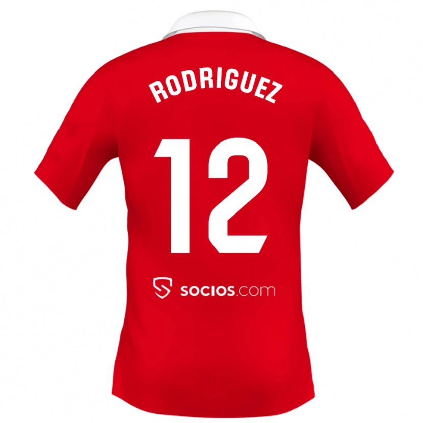 Danxen Dámské Lucía María Rodríguez Herrero #12 Červená Bílá Šedá Daleko Hráčské Dresy 2025/26 Dres