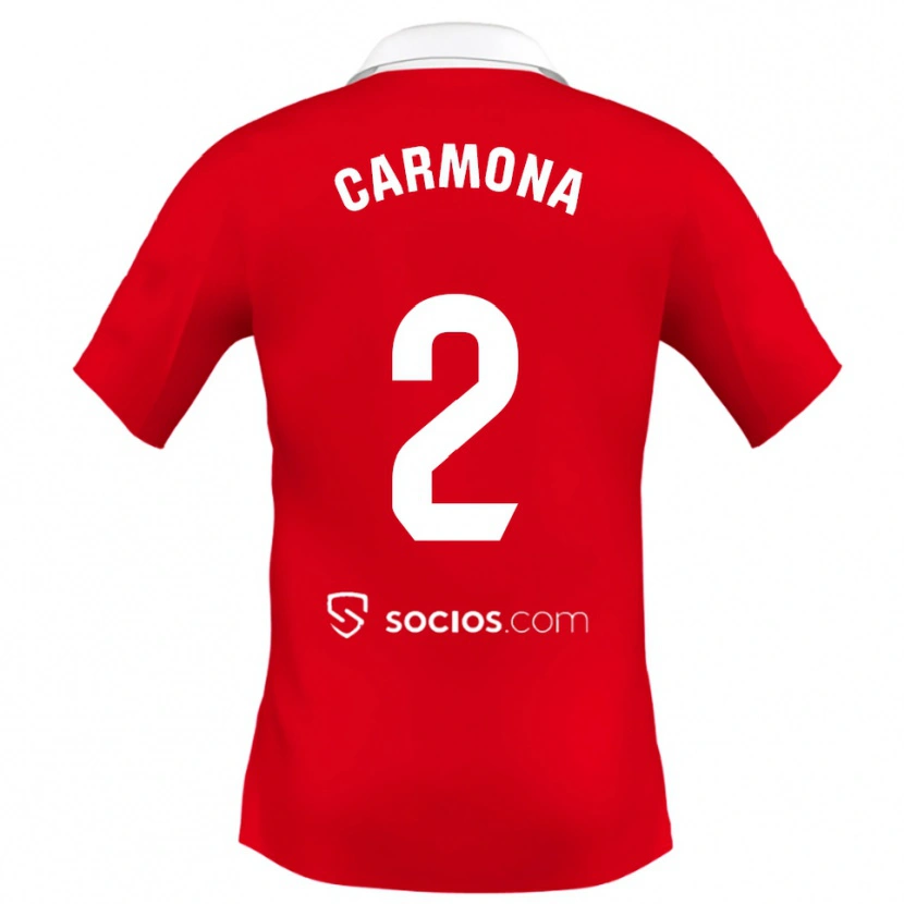 Danxen Dámské José Ángel Carmona #2 Červená Bílá Šedá Daleko Hráčské Dresy 2025/26 Dres