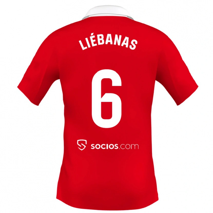 Danxen Dámské José Manuel Liébanas #6 Červená Bílá Šedá Daleko Hráčské Dresy 2025/26 Dres