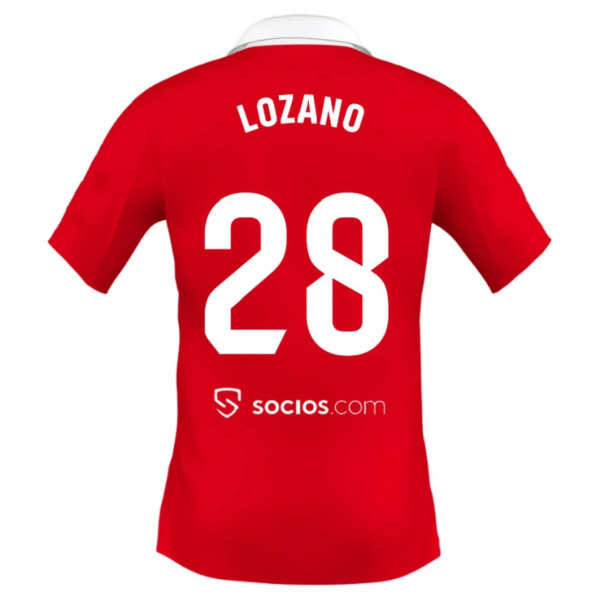 Danxen Dámské Elena Lozano #28 Červená Bílá Šedá Daleko Hráčské Dresy 2025/26 Dres