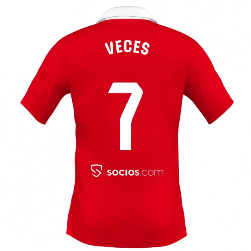 Danxen Dámské Sergio Veces #7 Červená Bílá Šedá Daleko Hráčské Dresy 2025/26 Dres
