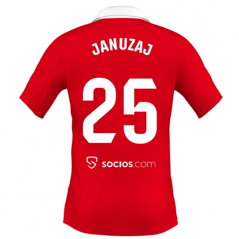 Danxen Dámské Adnan Januzaj #25 Červená Bílá Šedá Daleko Hráčské Dresy 2025/26 Dres