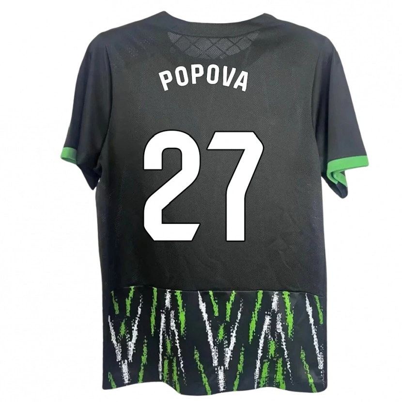 Danxen Dámské Ángela Popova Fedorova #27 Černá Zelená Daleko Hráčské Dresy 2025/26 Dres