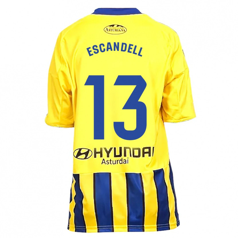 Danxen Dámské Aarón Escandell #13 Žlutá Modrá Daleko Hráčské Dresy 2025/26 Dres