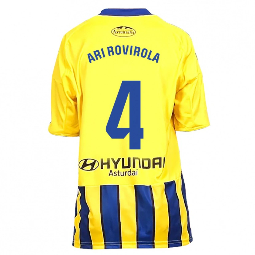 Danxen Dámské Ari Rovirola #4 Žlutá Modrá Daleko Hráčské Dresy 2025/26 Dres