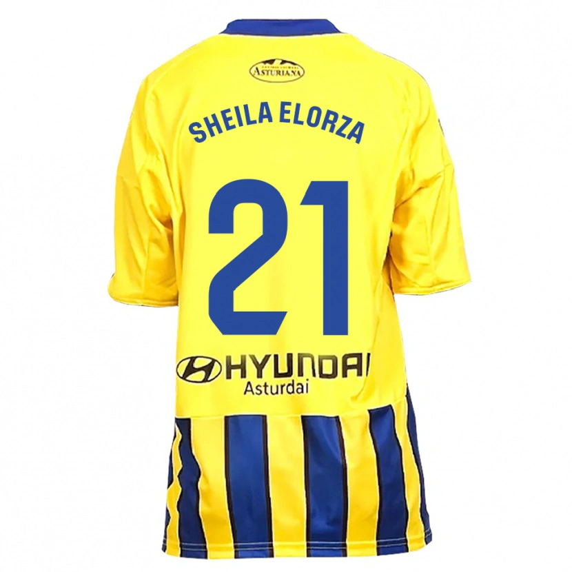 Danxen Dámské Sheila Elorza #21 Žlutá Modrá Daleko Hráčské Dresy 2025/26 Dres