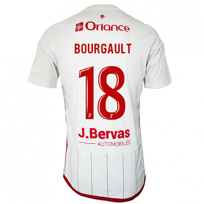 Danxen Dámské Justin Bourgault #18 Bílá Červená Daleko Hráčské Dresy 2025/26 Dres