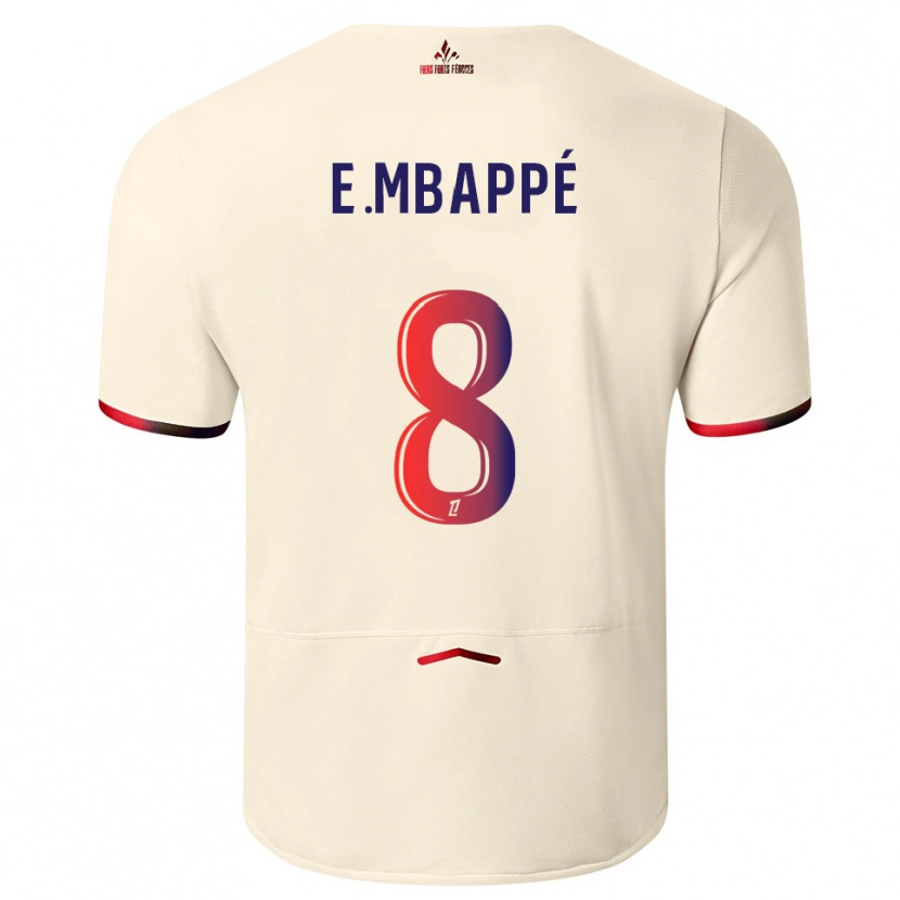 Danxen Dámské Ethan Mbappé #8 Špinavě Bílá Červená Daleko Hráčské Dresy 2025/26 Dres