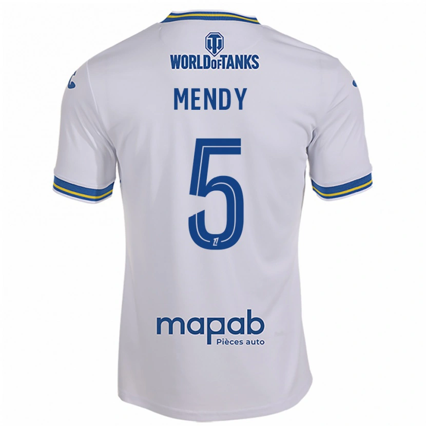Danxen Dámské Benjamin Mendy #5 Bílá Nebesky Modrá Daleko Hráčské Dresy 2025/26 Dres
