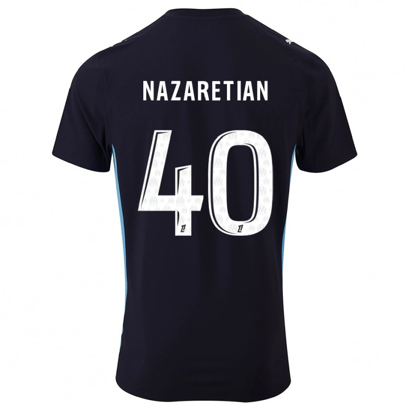 Danxen Dámské Manuel Nazaretian #40 Černá Nebesky Modrá Daleko Hráčské Dresy 2025/26 Dres