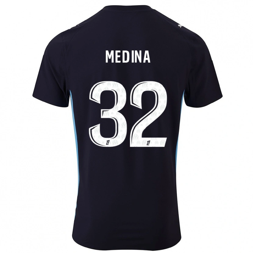 Danxen Dámské Facundo Medina #32 Černá Nebesky Modrá Daleko Hráčské Dresy 2025/26 Dres