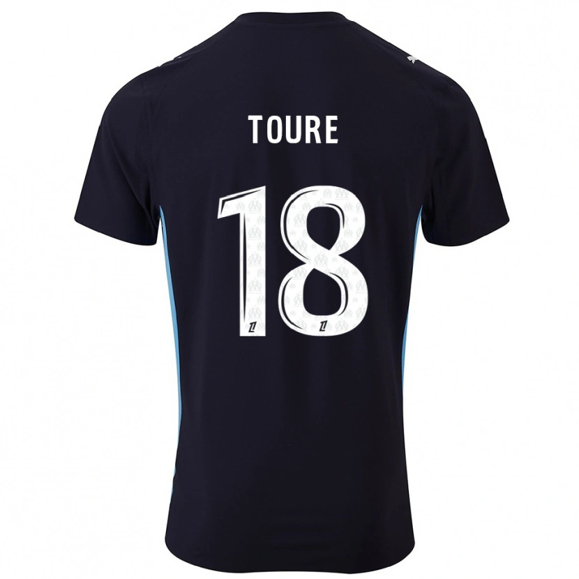Danxen Dámské Isaak Toure #18 Černá Nebesky Modrá Daleko Hráčské Dresy 2025/26 Dres