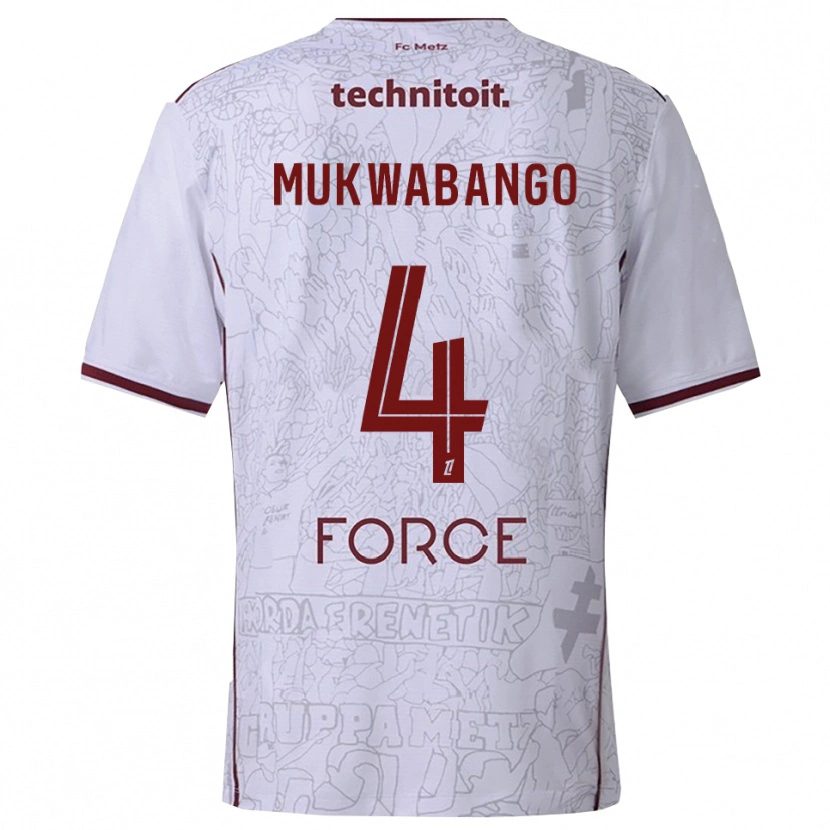 Danxen Dámské Bénit Mukwabango #4 Bílá Burgundská Daleko Hráčské Dresy 2025/26 Dres