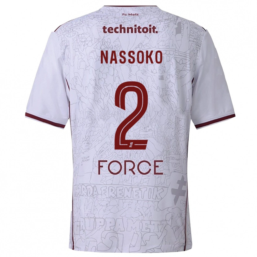 Danxen Dámské Abdoulaye Nassoko #2 Bílá Burgundská Daleko Hráčské Dresy 2025/26 Dres