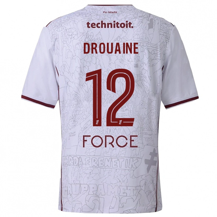 Danxen Dámské Mathieu Drouaine #12 Bílá Burgundská Daleko Hráčské Dresy 2025/26 Dres