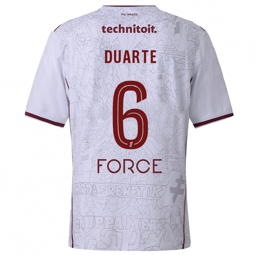 Danxen Dámské Diego Duarte #6 Bílá Burgundská Daleko Hráčské Dresy 2025/26 Dres