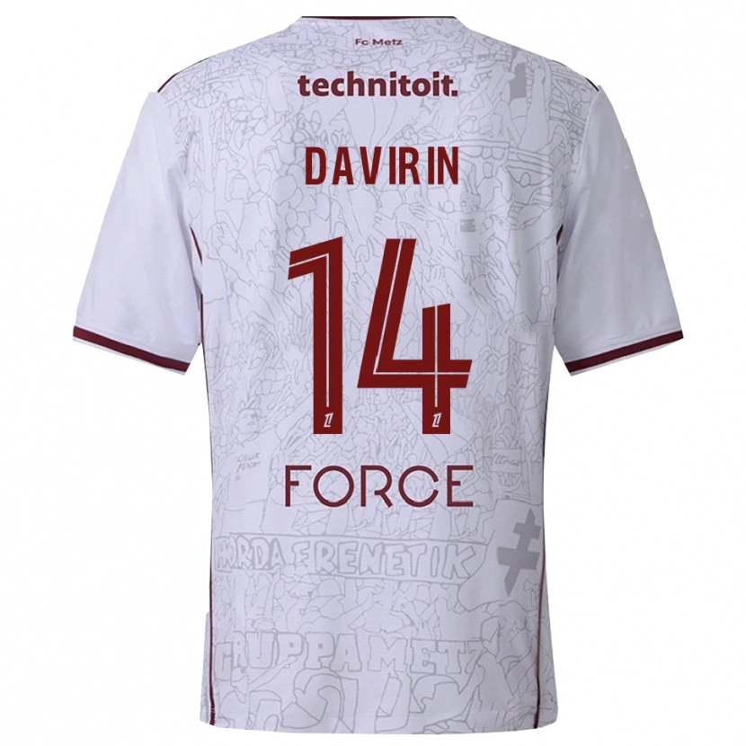 Danxen Dámské Pierre-Alexandre Davirin #14 Bílá Burgundská Daleko Hráčské Dresy 2025/26 Dres