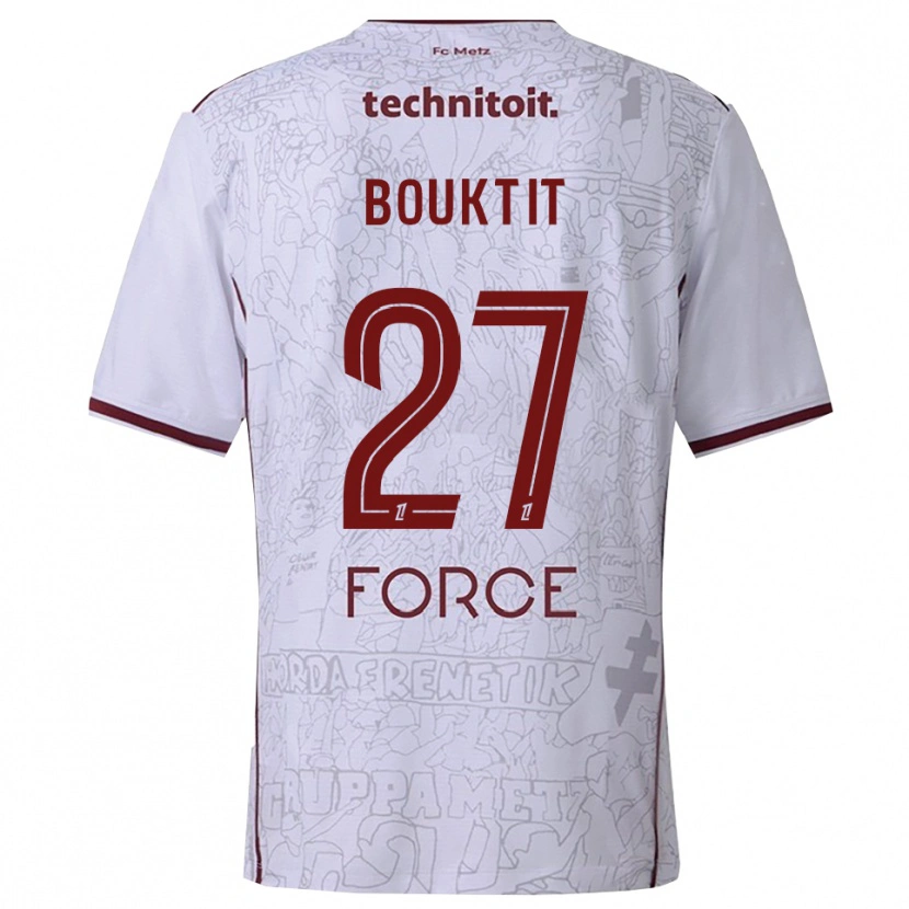 Danxen Dámské Assia Bouktit #27 Bílá Burgundská Daleko Hráčské Dresy 2025/26 Dres