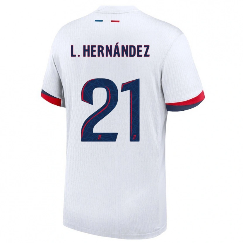 Danxen Dámské Lucas Hernández #21 Bílá Červená Daleko Hráčské Dresy 2025/26 Dres