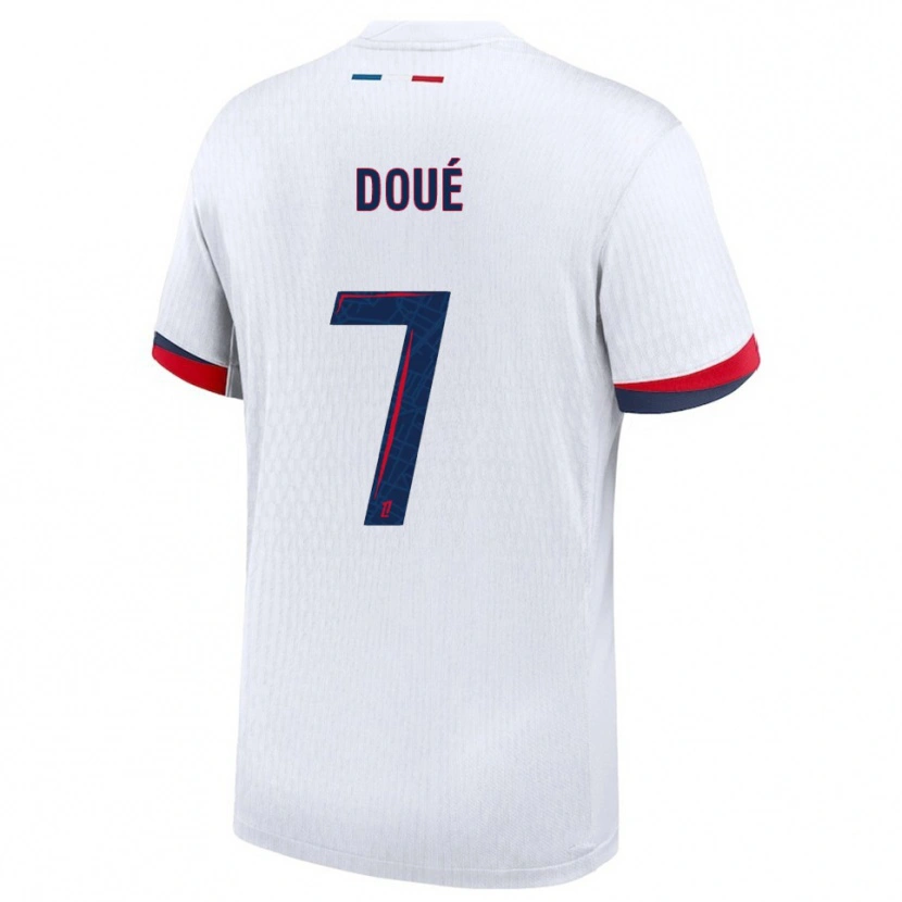 Danxen Dámské Eddy Doué #7 Bílá Červená Daleko Hráčské Dresy 2025/26 Dres