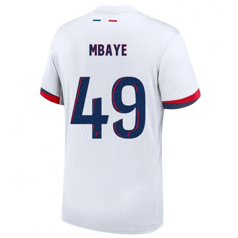 Danxen Dámské Ibrahim Mbaye #49 Bílá Červená Daleko Hráčské Dresy 2025/26 Dres