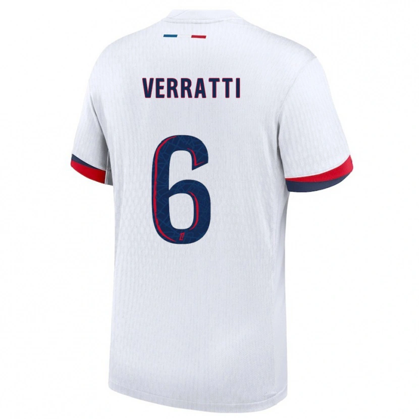 Danxen Dámské Marco Verratti #6 Bílá Červená Daleko Hráčské Dresy 2025/26 Dres