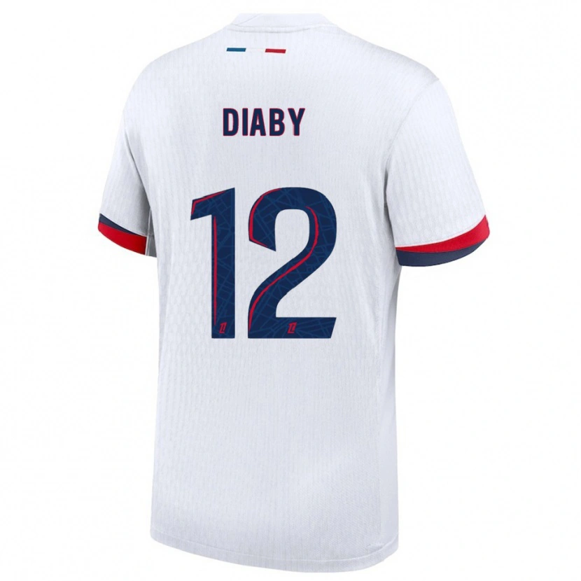 Danxen Dámské Ibrahima Diaby #12 Bílá Červená Daleko Hráčské Dresy 2025/26 Dres