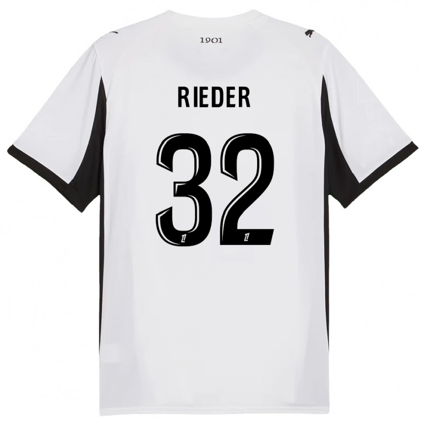 Danxen Dámské Fabian Rieder #32 Bílá Černá Daleko Hráčské Dresy 2025/26 Dres