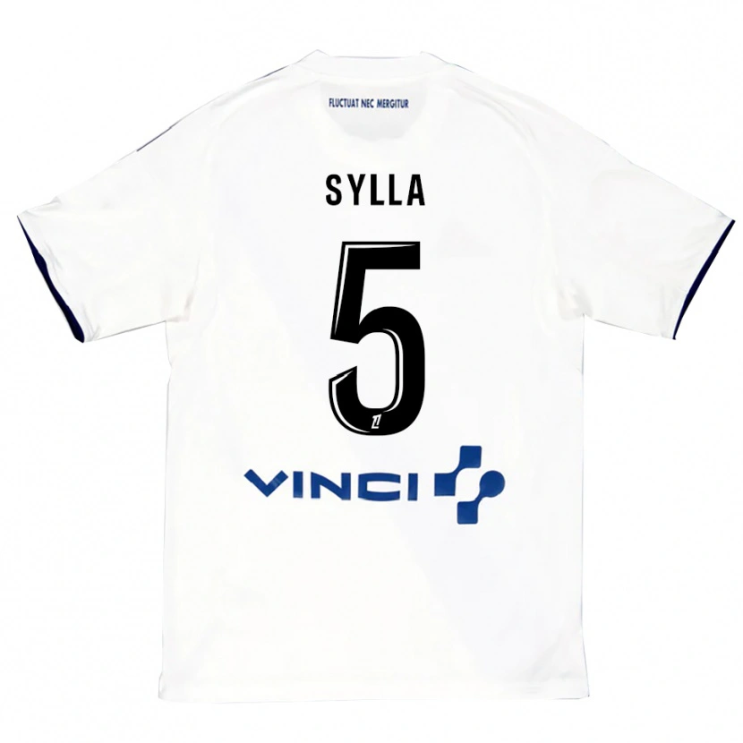 Danxen Dámské Mohamed Sylla #5 Bílá Modrá Daleko Hráčské Dresy 2025/26 Dres