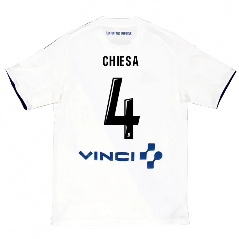 Danxen Dámské Ange Chiesa #4 Bílá Modrá Daleko Hráčské Dresy 2025/26 Dres