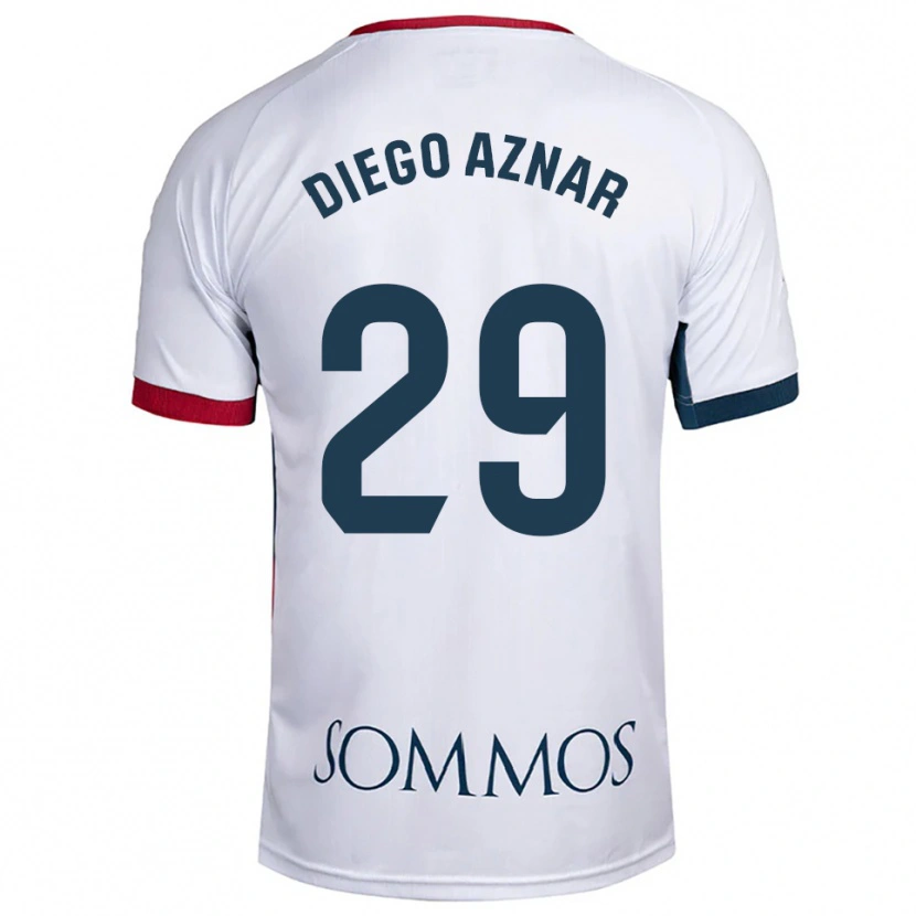 Danxen Dámské Diego Aznar #29 Bílá Červená Daleko Hráčské Dresy 2025/26 Dres