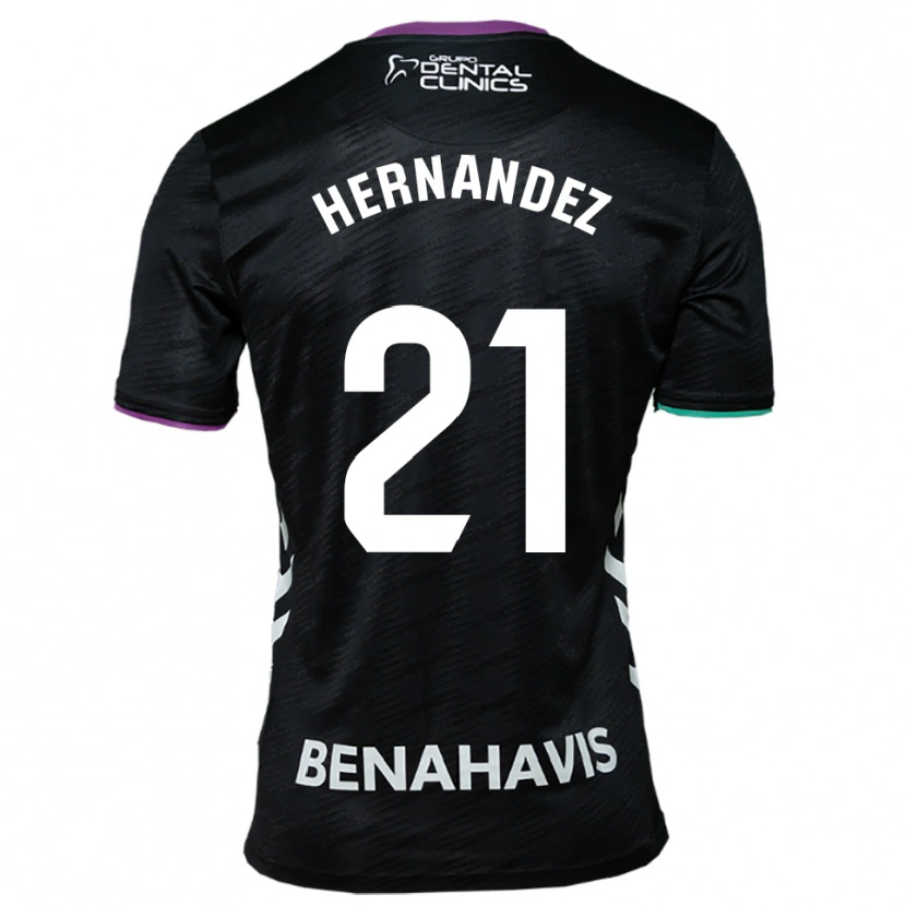 Danxen Dámské Juan Hernández #21 Černá Fialová Zelená Daleko Hráčské Dresy 2025/26 Dres