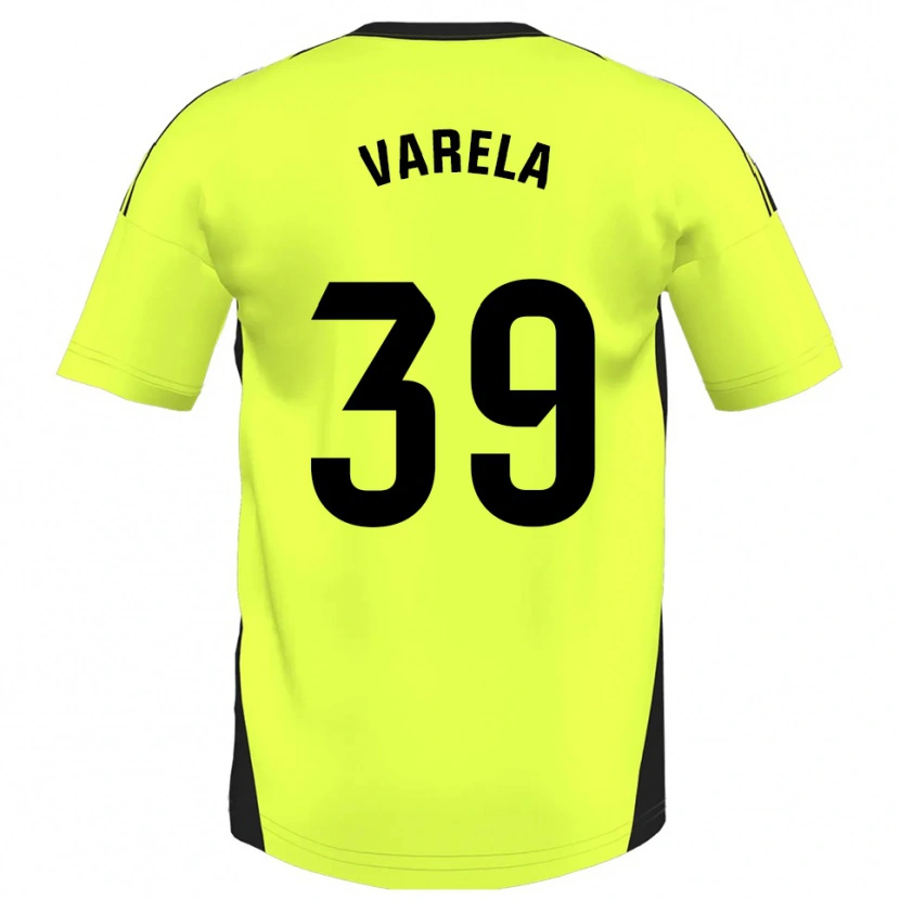 Danxen Dámské Iker Varela #39 Fluorescenční Žlutá Daleko Hráčské Dresy 2025/26 Dres