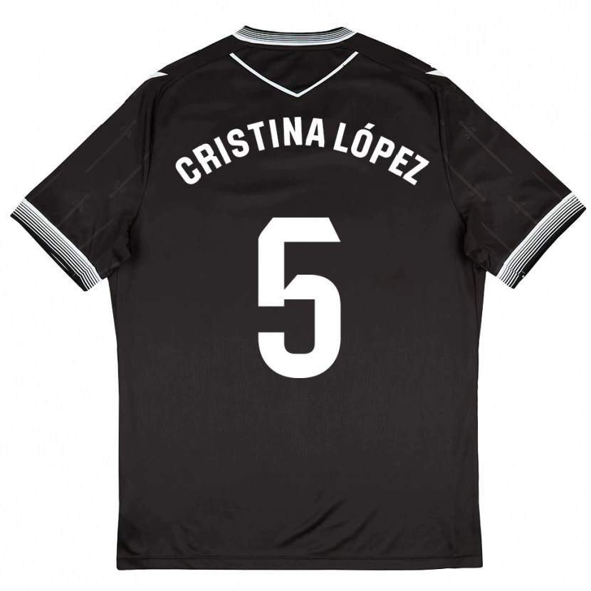 Danxen Dámské Cristina López #5 Černá Bílá Daleko Hráčské Dresy 2025/26 Dres