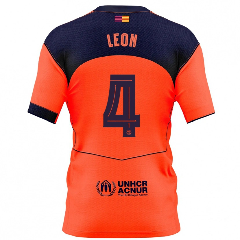 Danxen Dámské Maria Pilar Leon #4 Oranžová Tmavě Modrá Třetí Hráčské Dresy 2025/26 Dres