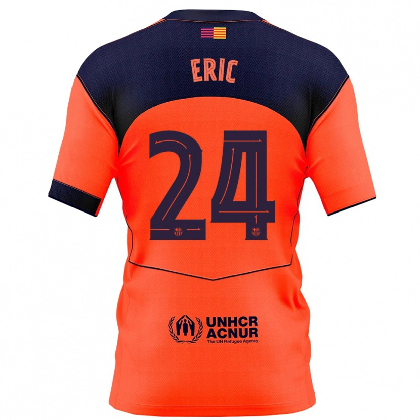 Danxen Dámské Eric García #24 Oranžová Tmavě Modrá Třetí Hráčské Dresy 2025/26 Dres