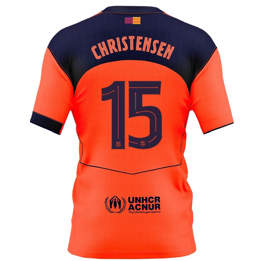 Danxen Dámské Andreas Christensen #15 Oranžová Tmavě Modrá Třetí Hráčské Dresy 2025/26 Dres