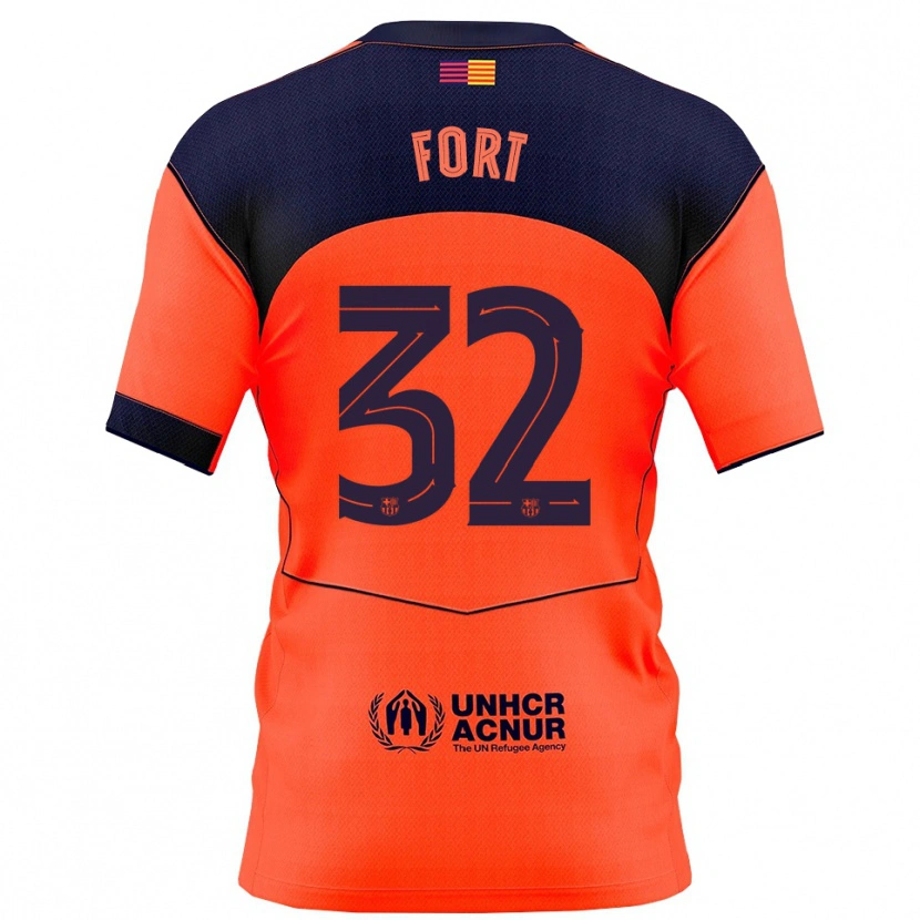 Danxen Dámské Héctor Fort #32 Oranžová Tmavě Modrá Třetí Hráčské Dresy 2025/26 Dres